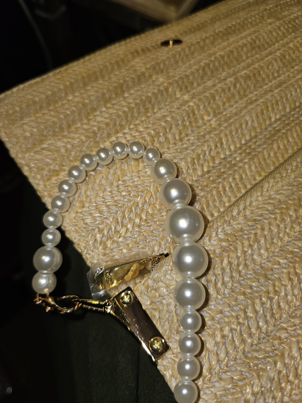 Dior Straw Pearl PurseTrim Shoulder Bag in Beige - Picture 8 of 15